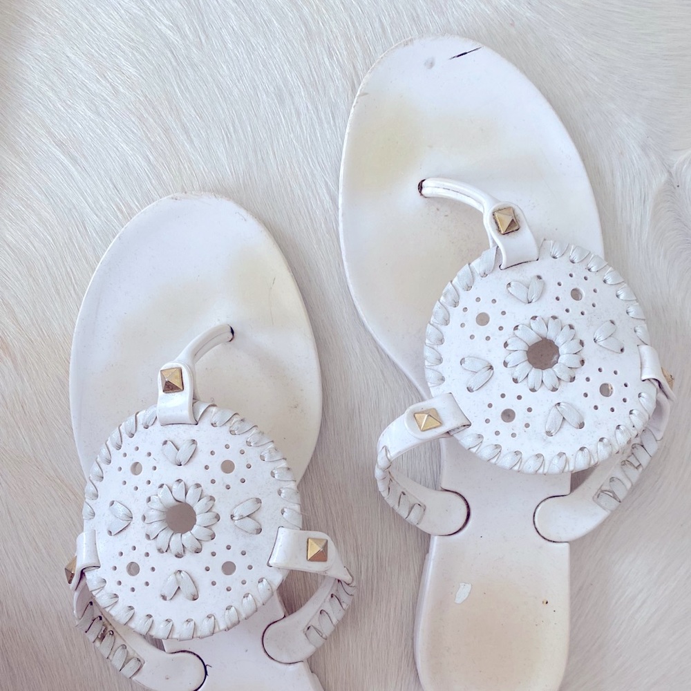 Jack Rogers white sandals